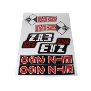 NAKLEJKA MZ ETZ 250 DUŻA CZERWONA KPL.