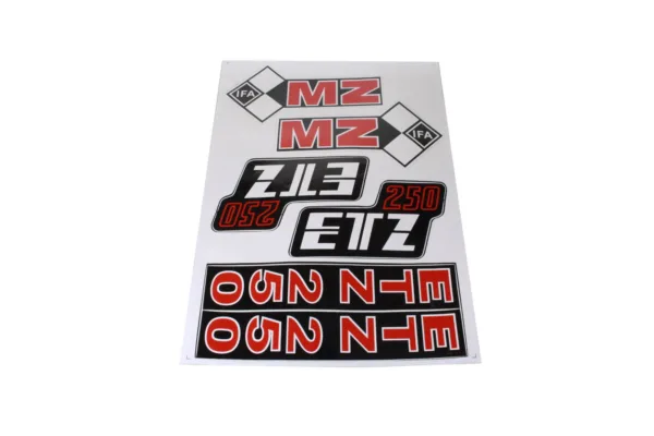 NAKLEJKA MZ ETZ 250 DUŻA CZERWONA KPL.