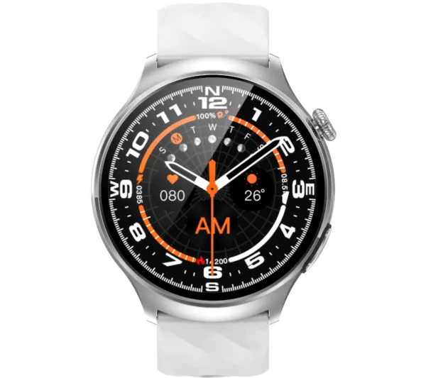 Smartwatch Rubicon RNCF39 srebrny/srebrna bransoleta + szary silikon