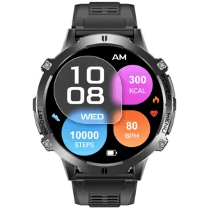 Smartwatch Rubicon RNCF40 czarny/czarna bransoleta