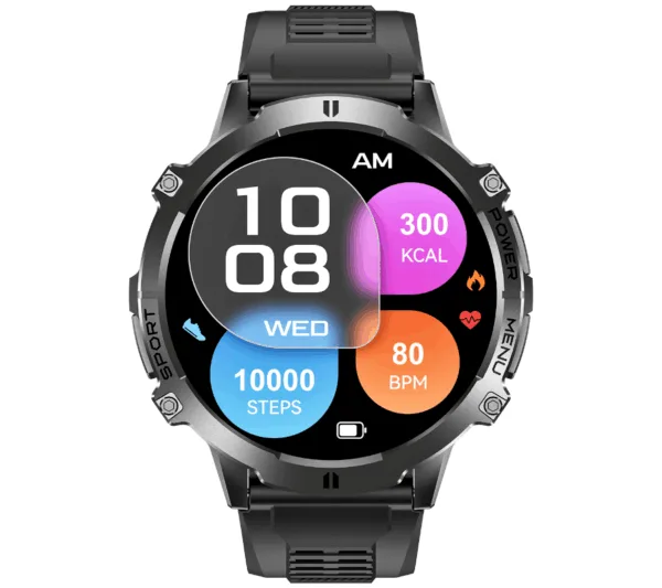 Smartwatch Rubicon RNCF40 czarny/czarny silikon